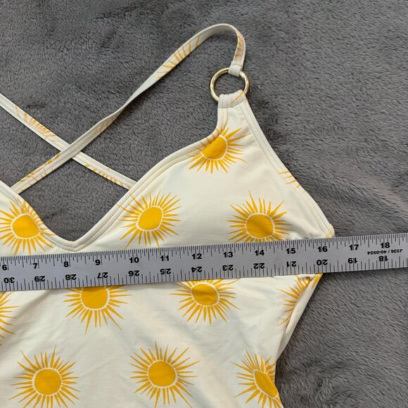 Kate Spade One Piece Swimsuit No Size Appx MEDIUM Yellow Suns - Picture 5 of 7